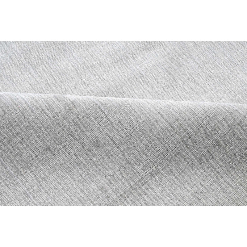 Silk Abstract Area Rug in Silver, Rectangle 9' x 12'