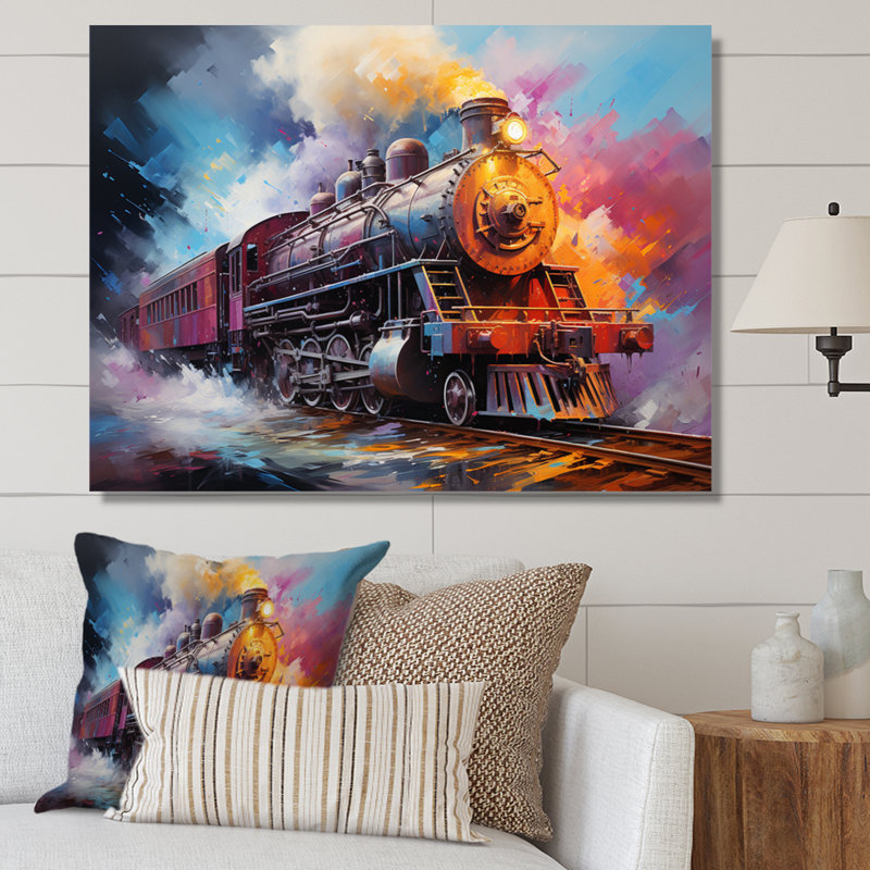 «Abstract Train Chromatique Journey I», reproduction sur toile, Toile tendue, H 12 po x l 20 po x P 1 po