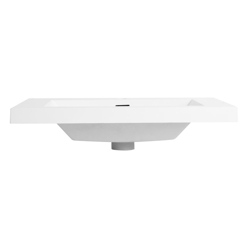 Lavabo de salle de bain 30 po en blanc brillant
