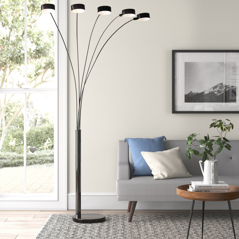 Prochniak 88'' Brushed Black Nickel Tree Floor Lamp