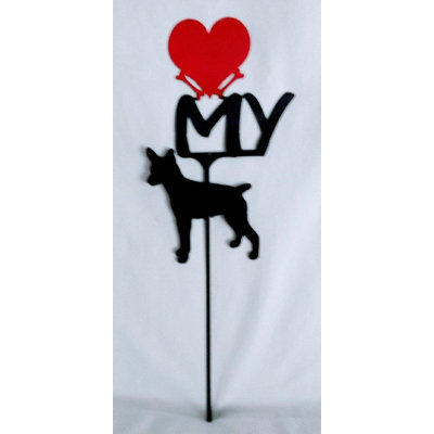 Enseigne de jardin Rat Terrier Love My Heart