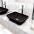 Sottile MatteShell Black Rectangular Vessel Bathroom Sink with 12'' H Faucet