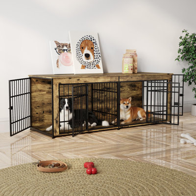 Cage en bois pour chien avec cloison pour grands chiens moyens