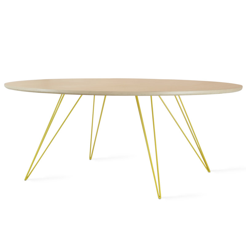 Williams Single Coffee Table, Yellow, 18" H x 46" W x 40" D, Maple