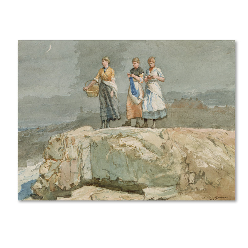 Winslow Homer Nautical Cliff Scene Canvas Art Print
