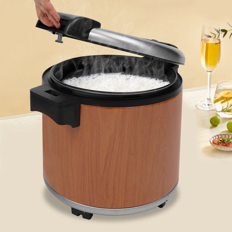 Réchaud à riz commercial en acier inoxydable pour table avec cuillère à riz 6,08 gallons 105 W, Argent argent