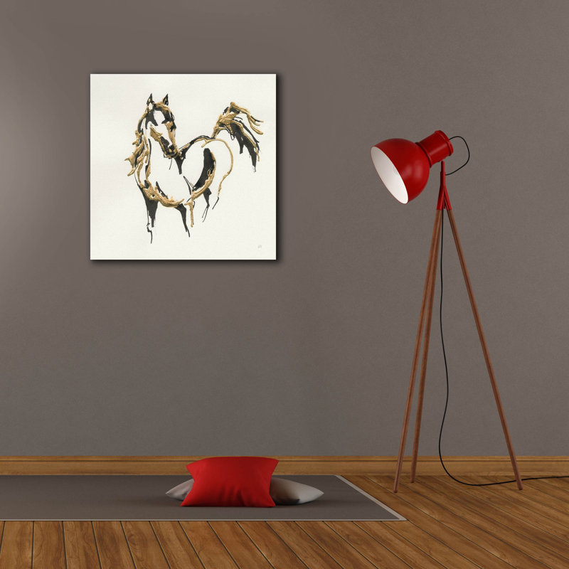 «Golden Horse 7» par Chris Paschke, art mural sur toile, H 26 po x l 26 po x P 1,5 po