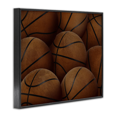 Bac de basketball encadré, estampe numérique, conception par Marcus Prime