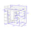 Lit mezzanine avec garde-robe, bureau et station de charge-1137457387