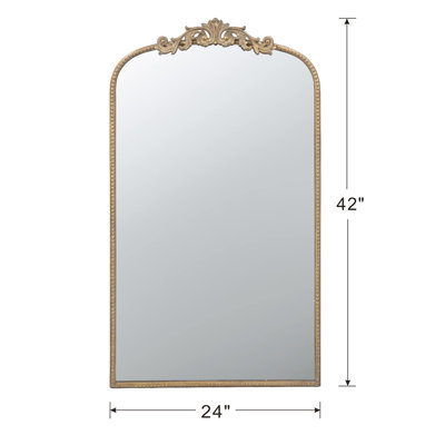 Ornement 24 po x 42 po, miroir de style baroque ornement pour la chambre à coucher, miroir mural 24 po x 42 po, salle de bain murale
