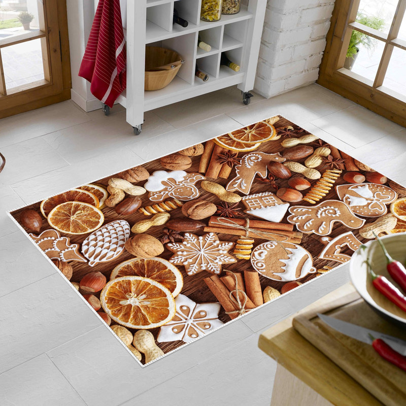 Tapis brun en polyamide tissé à la machine Blackberry, Rectangle 2 pi 7 po x 4 pi 11 po