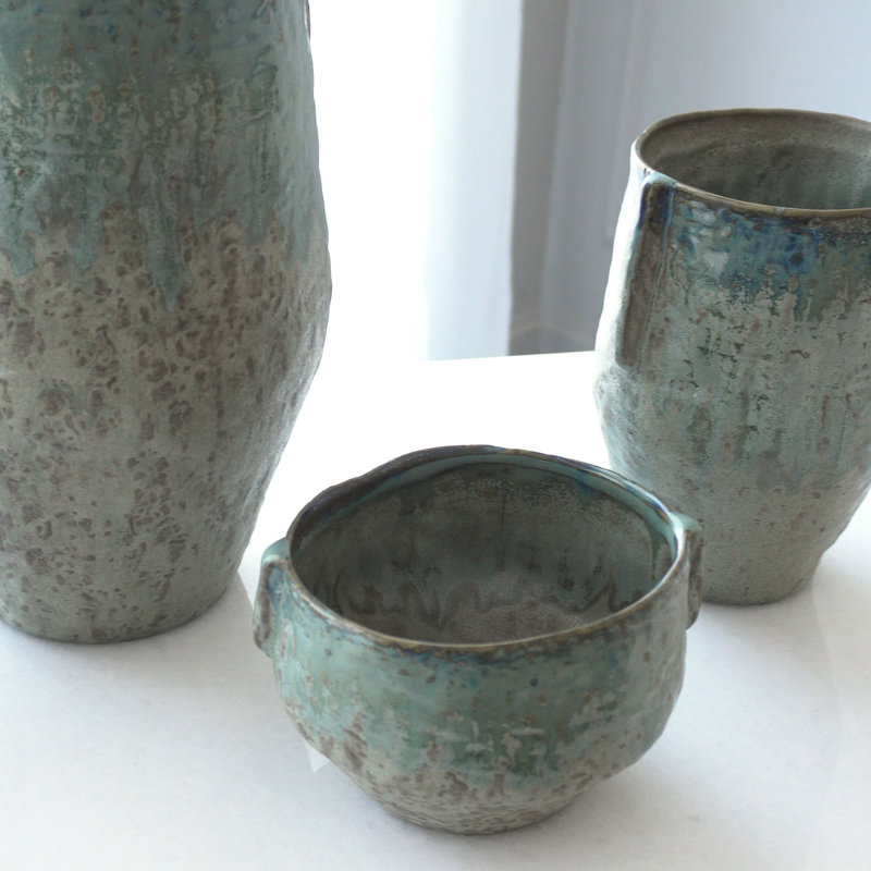Ceramic Table Vase, 7.25" H x 5.5" W x 5" D