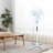 16" Oscillating Stand Fan, White