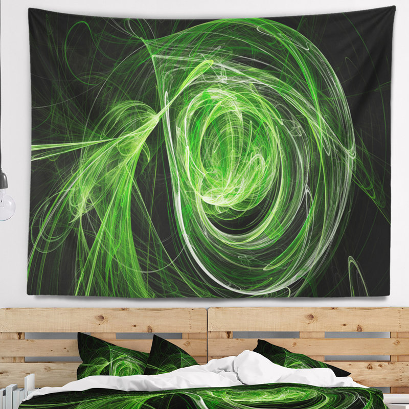 Tapisserie boule verte Abstract, H 50 po x l 60 po
