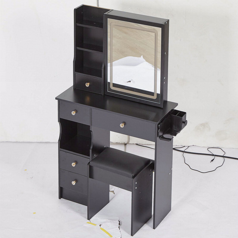 Tabouret de table 29,5 po, Noir