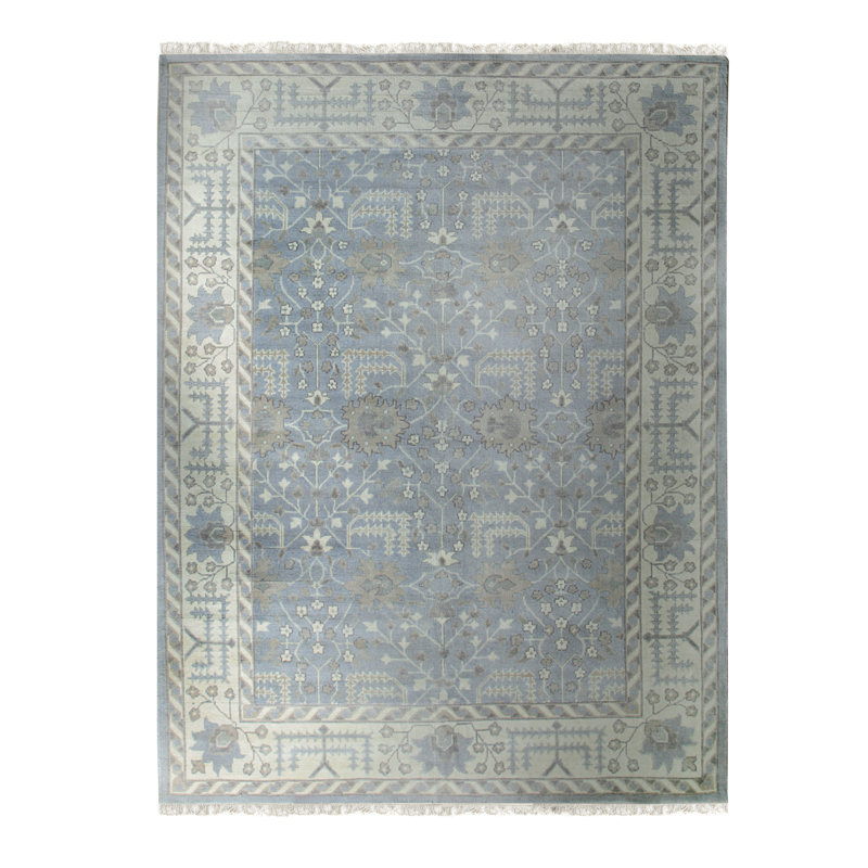 Tapis traditionnel en laine noué à la main Orrick, Rectangle 5 pi 4 po x 9 pi