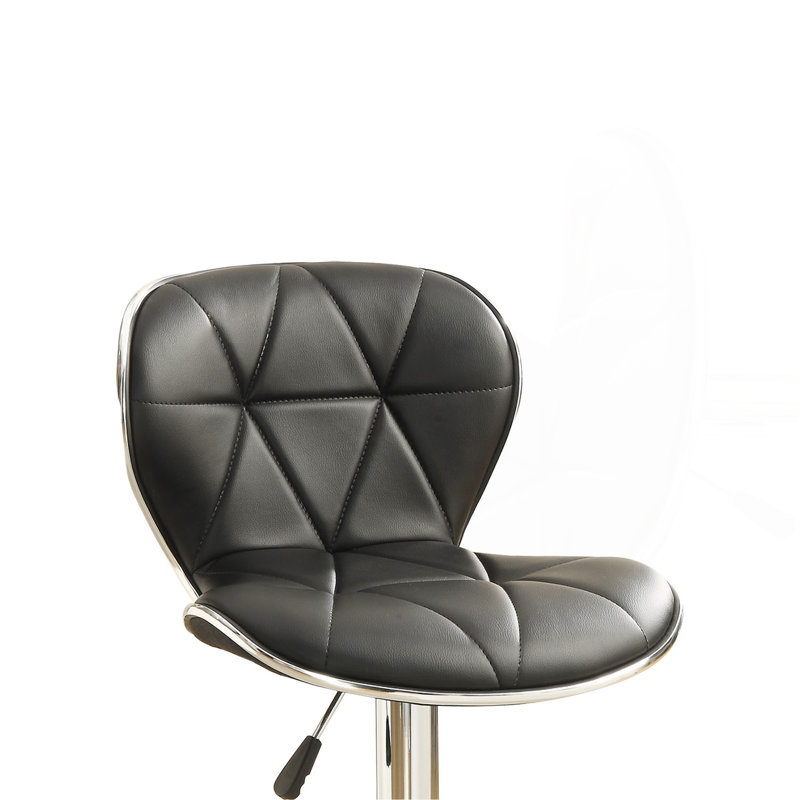 Ensemble de 2 tabourets de bar réglables en polyuréthane noir, chrome