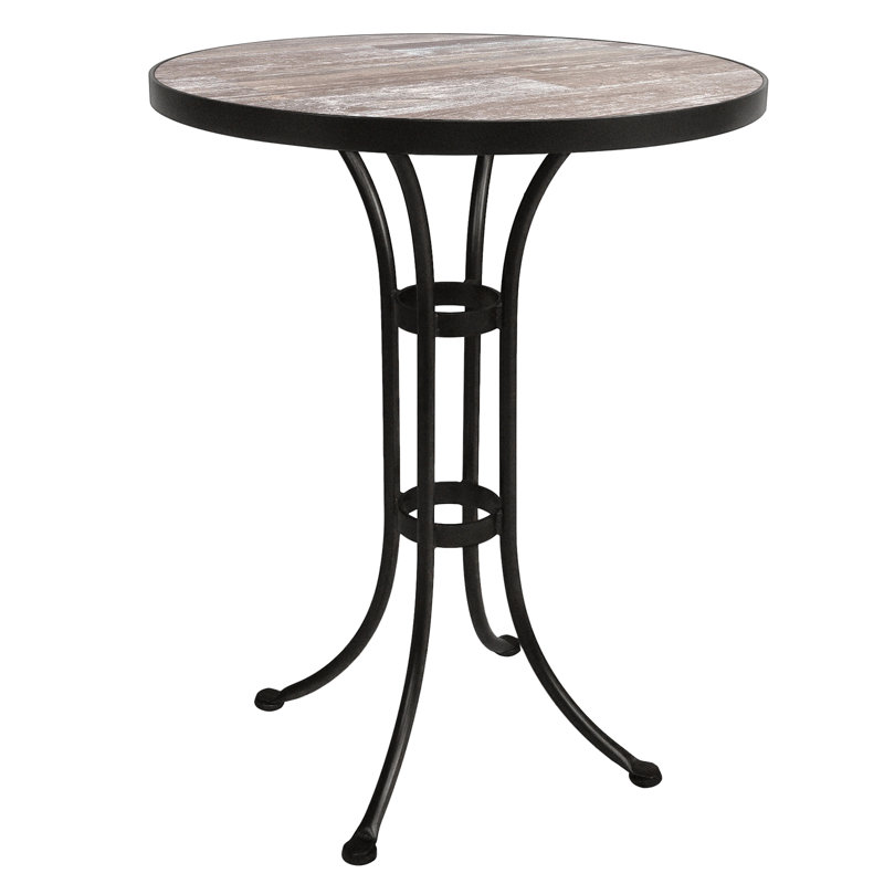 Outdoor Round Counter Table, 30" W x 30" L x 38.5" H, Venice Beach, Carbon Black