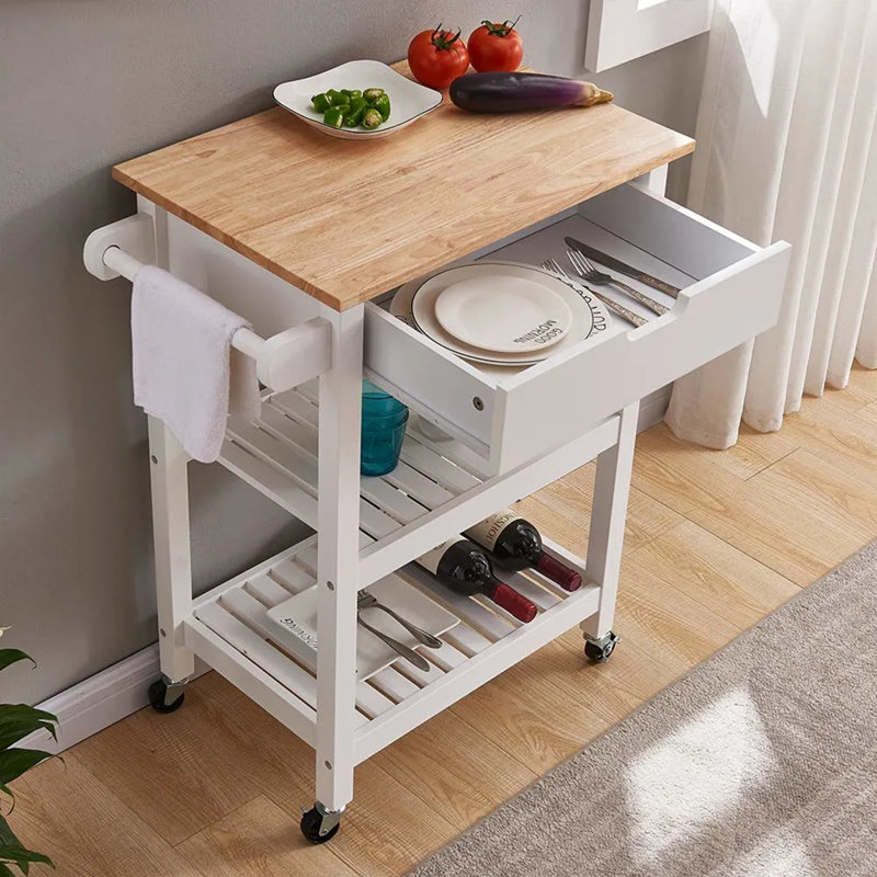 Chariot de cuisine 25,6 po, Blanc