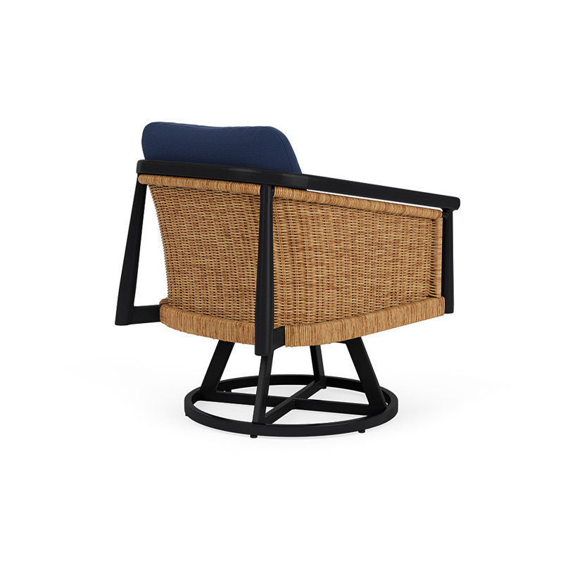 Galloway Swivel Lounge Chair In Tortoiseshell Finish, Beach Navy