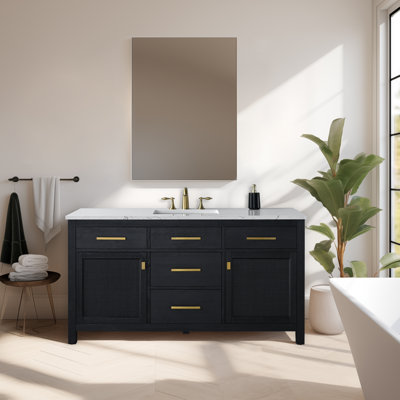 Marquist 60" Single Bathroom Vanity With Stone Top