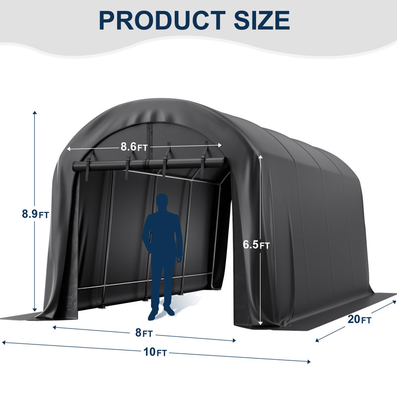 10 Ft.W*20 Ft.D Dome Shaped Carport
