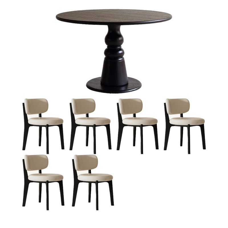 Ensemble de table vintage en bois massif, H 29,52 po x L 47,24 po x l 47,24 po