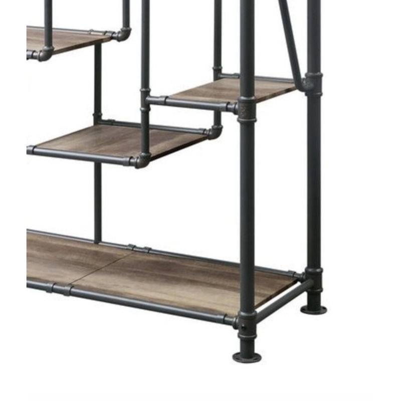 Antique Oak & Sandy Gray Finish Bookshelf