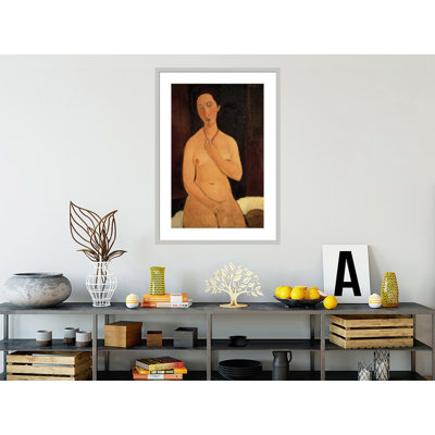 «S ampli nu avec collier» par Amedeo Modigliani - estampe numérique encadrée