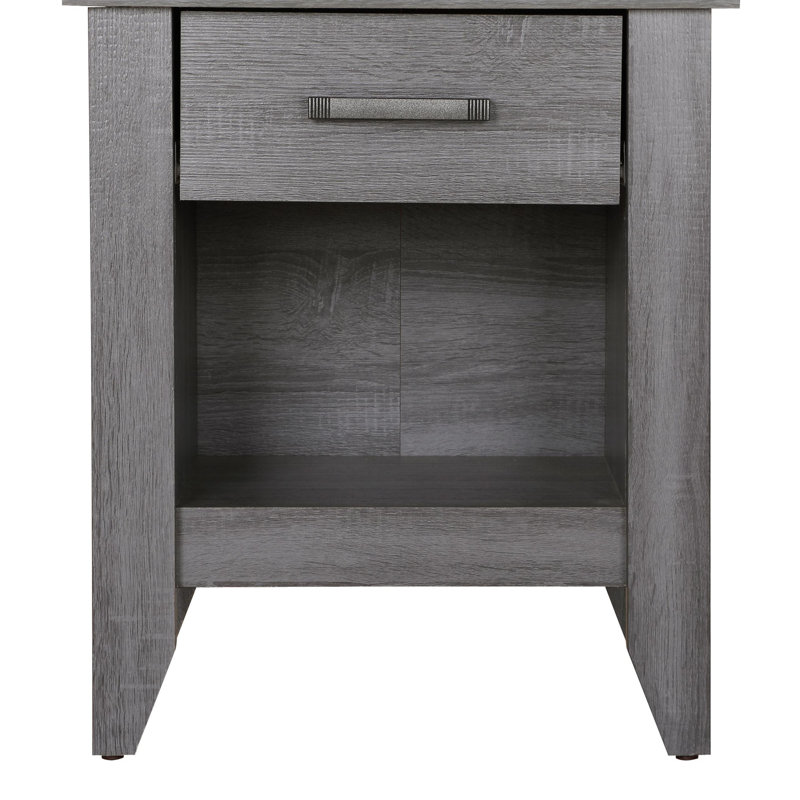 Rodel Wooden Nightstand with drawer Modern Nightstand, Gray