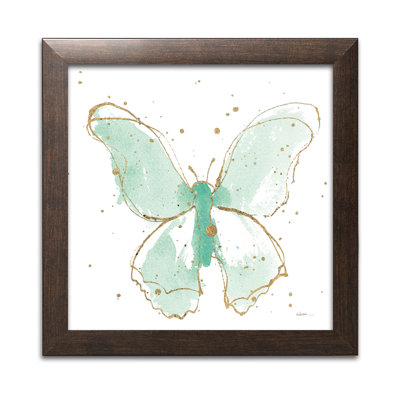 Reproduction d’art sur toile « dorées Butterflies II Mint »