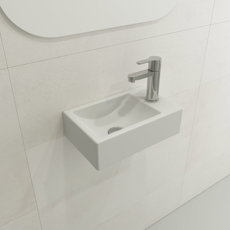 Milano 14.57'' L Bathroom Sink, Matte White