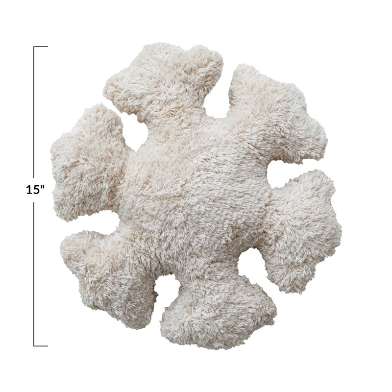 Charming Cotton Tufted Snowflake Pillow