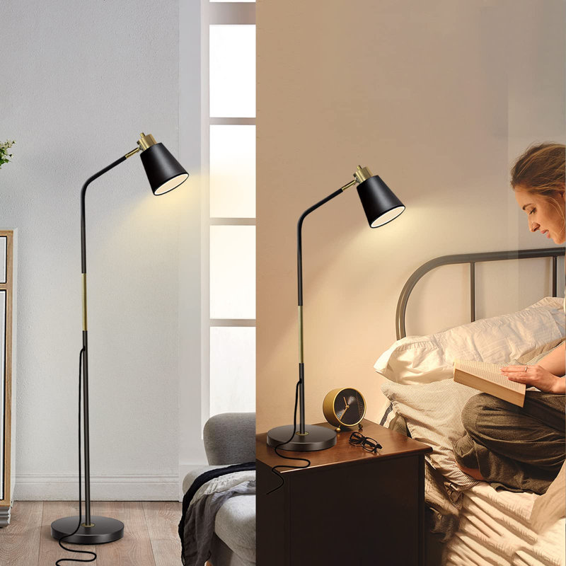 Hadlock 57.48'' Arched Floor Lamp, Matte Black