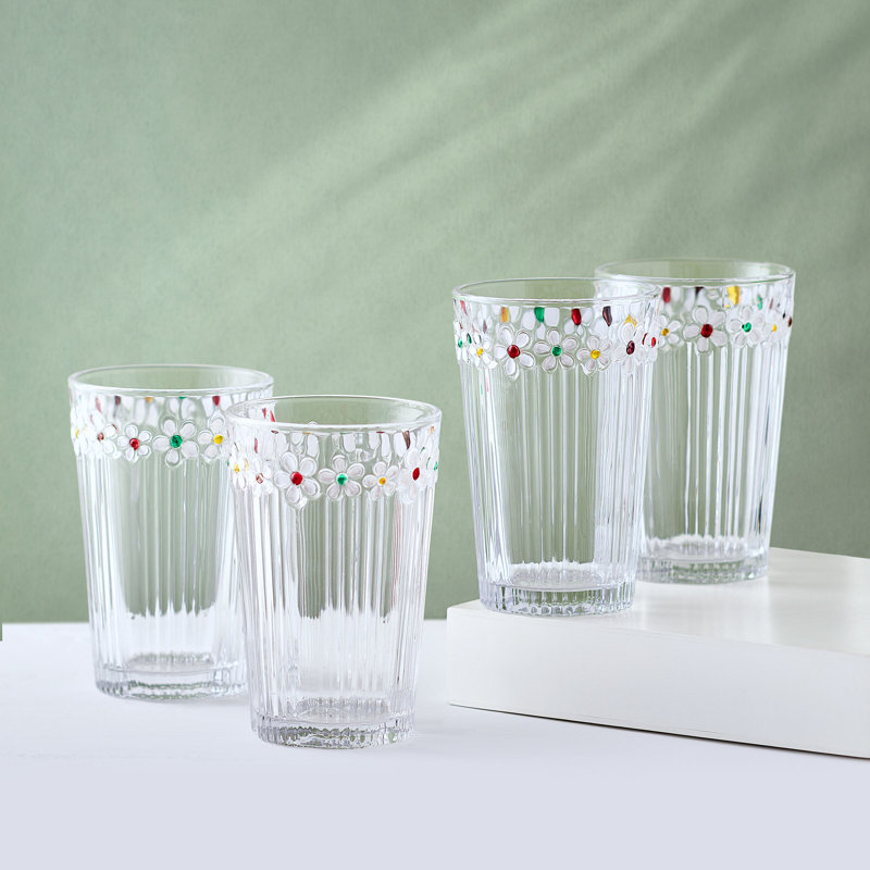 Darbie Angell Painted Daisy Set of 4 Highball Glasses - Thumbnail 4