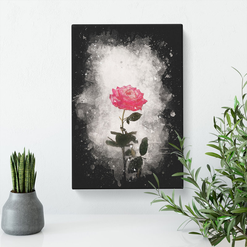Climbing Pink Rose - Wrapped Canvas, 76cm H x 45cm W x 4cm D