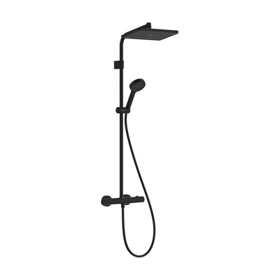Tuyau de douche hansgrohe Activera Q 290 x 180 1 jet, 1,75 gal / min en noir mat