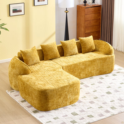 Chenille L-Shaped Compressed Sofa