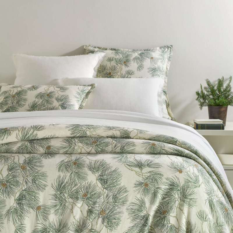 Vintage Pine Boughs Natural Duvet Cover, Full/Queen Duvet Cover