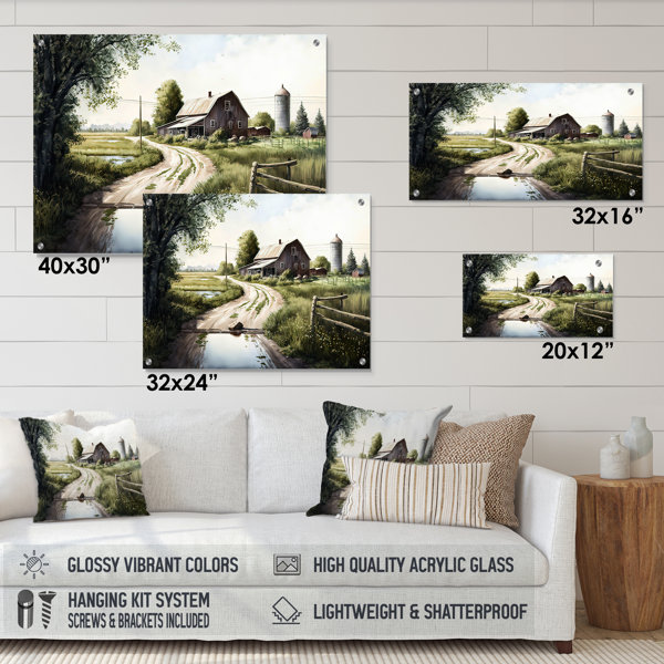 August Grove® Welcome To The Farm II - Barn Farm Ranch Acrylic Wall Art ...