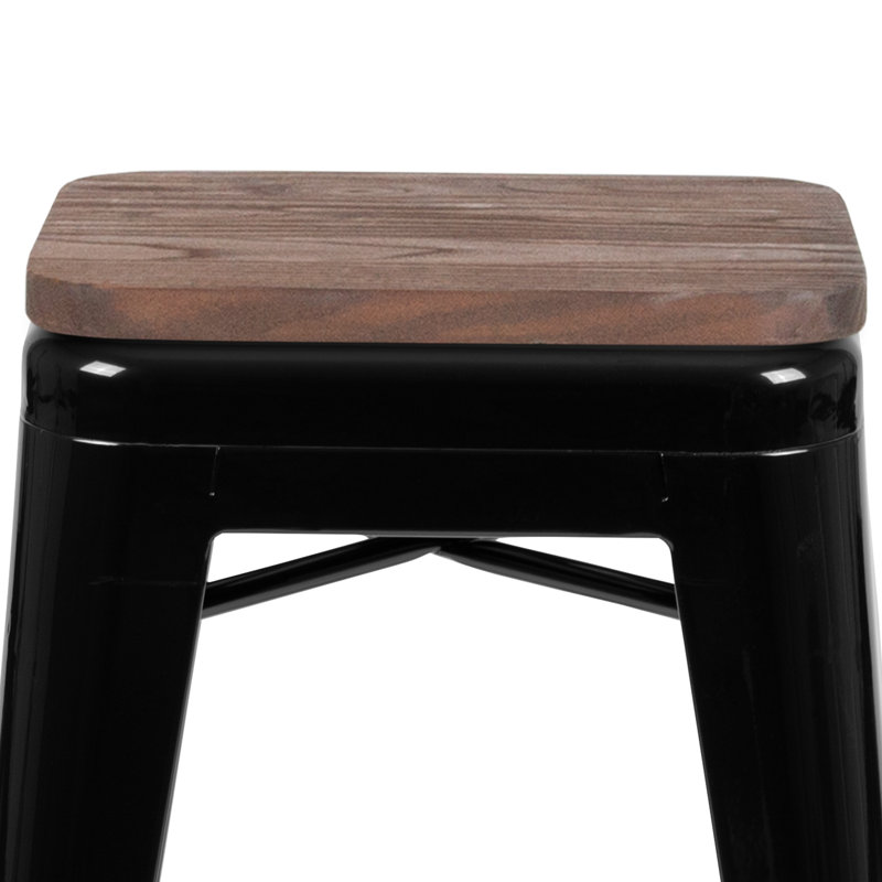 Tabouret Seitz, Tabouret de comptoir (siège d'une hauteur de 24 p, Noir