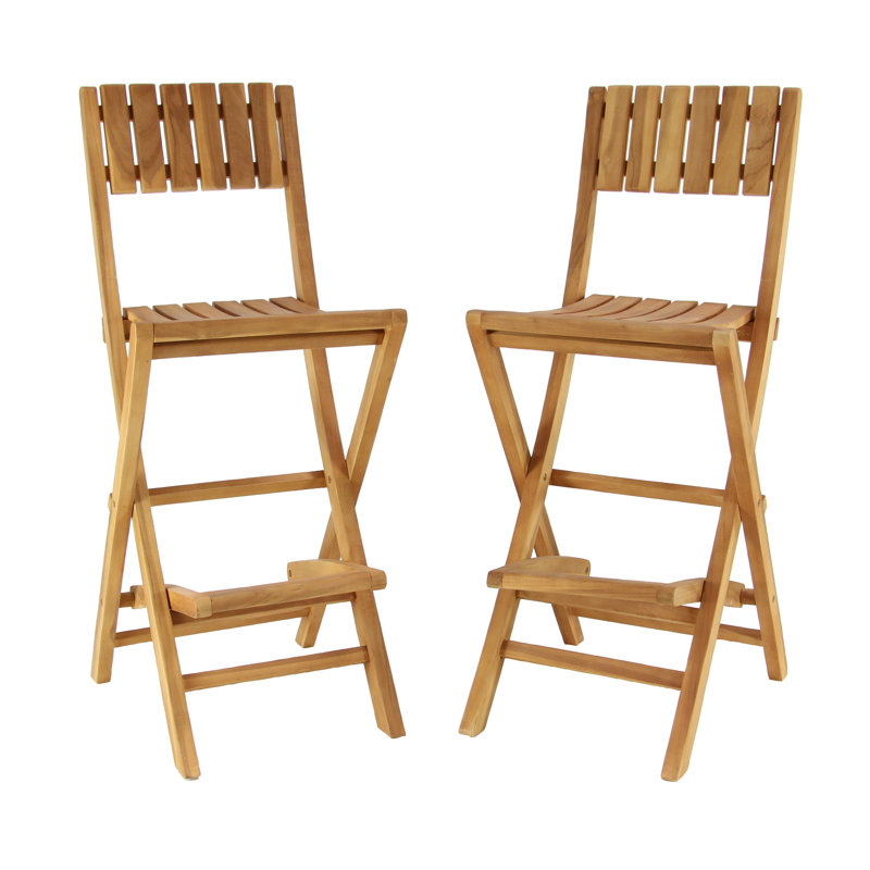 Vanmatre Teak Patio Bar Stool