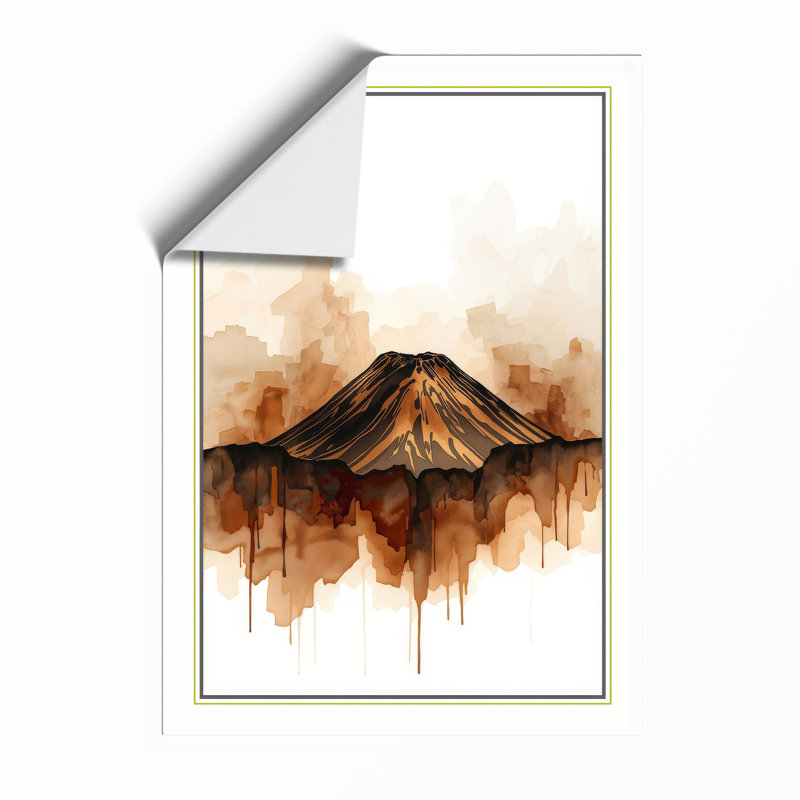 Mountain in Mist Scandinavian - Framed Print, Unframed, A2 - 59.4 x 42.0 cm