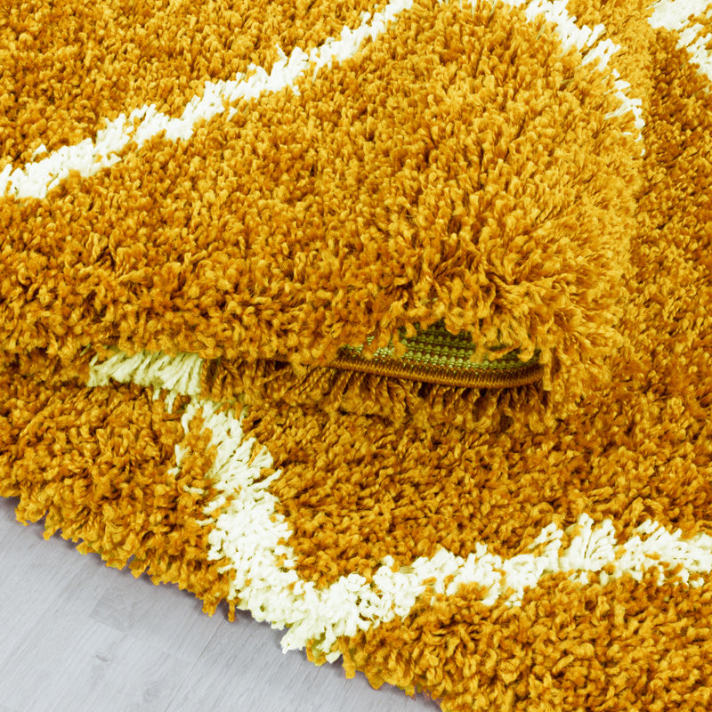 Geometric Shag Area Rug, Rectangle 60 x 110cm