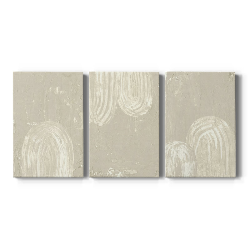 Sandy Arcs I - Toile tendue avec châssis sur mesure - 3 pièces, H 48 po x l 96 po