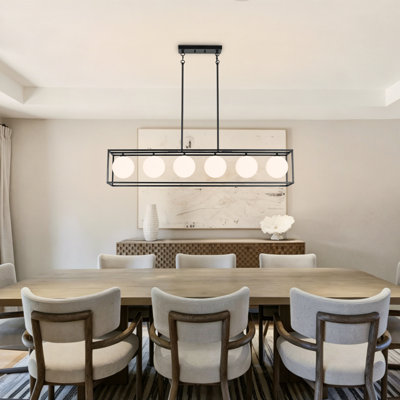 6 - Light Kitchen Island Lighting Dining Room Chandelier Linear Chandelier For Kitchen Island Rectangle Chandelier