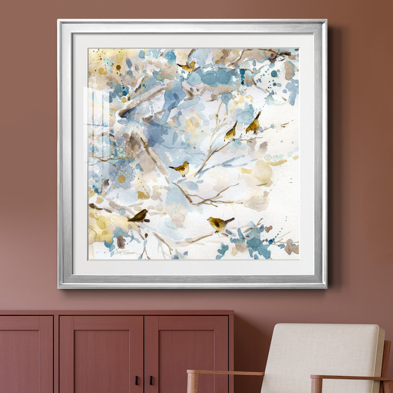 Topaz Spring I - peinture encadrée, Encadrement argenté, H 30,5 po x l 30,5 po x P 1,5 po