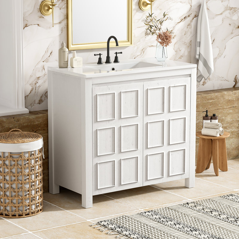 36" Single Bathroom Vanity Set, Antique White