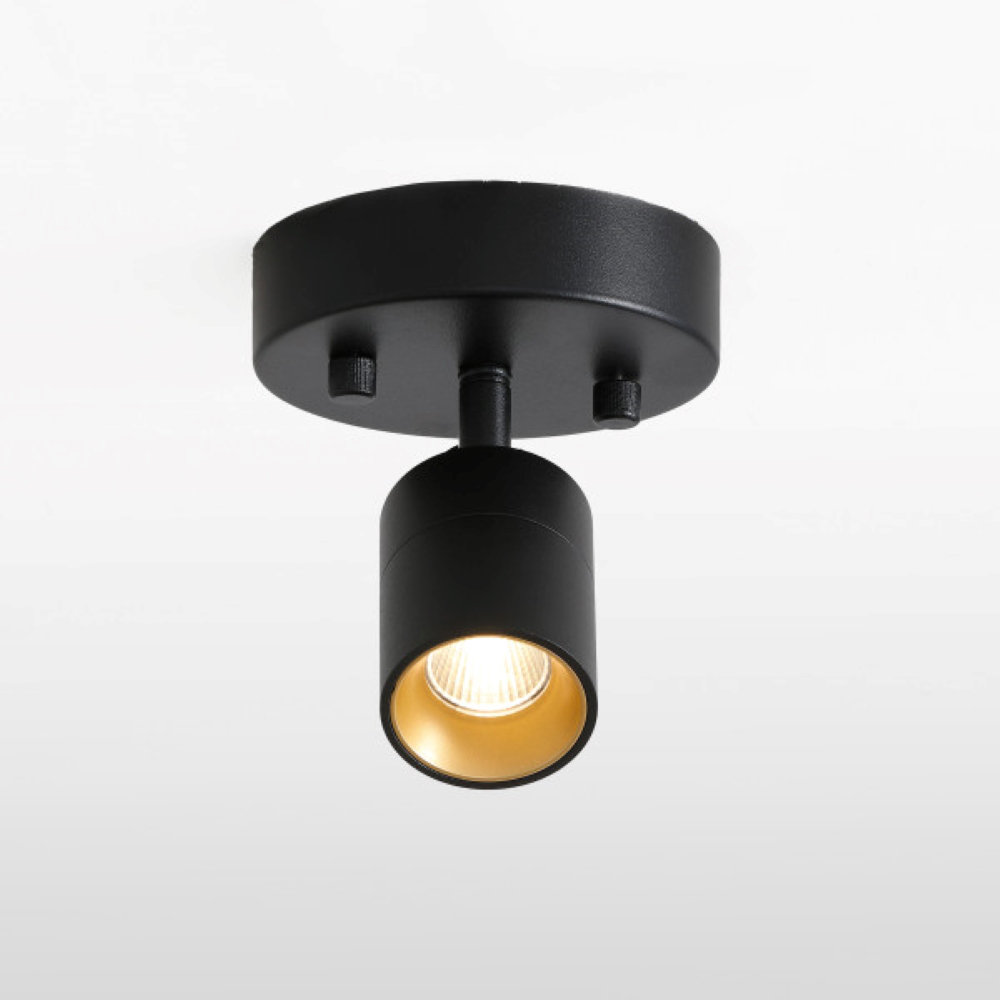 Shura 1-Light Integrated LED Monopoint Wall Sconce Spotlight w/ Rotatable Light Head, 3000K, 490LM Vidalite 