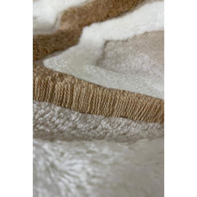 Ensemble de 2 tapis de bain Adabella, Beige / blanc / brun